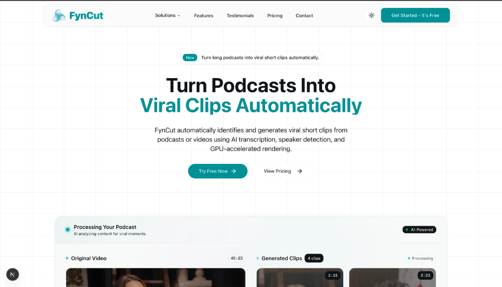 FynCut Landing Page